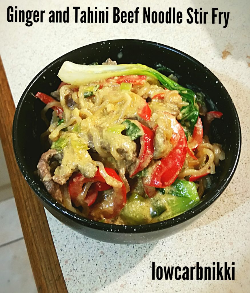 Ginger and Tahini Beef Noodle Stir Fry